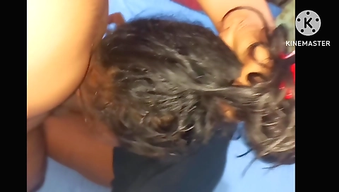 Indian brunette sucks and gets fucked at the same time