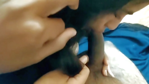 Indian girl with small tits sucking and finger pussy