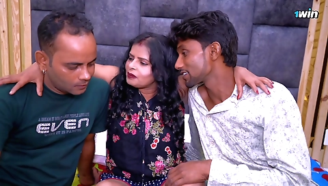 Hot Beautiful Indian Bhabhi Having Threesome Hardcore Sex