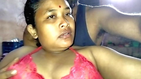 Indian brunette fucks on a white table in the kitchen