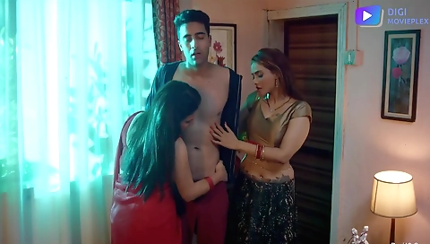 Horny brunette milf enjoys hot sex with young and old guys