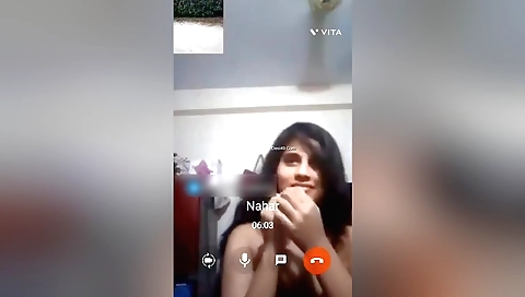 Sexy indian amateur brunette masturbating in her cam