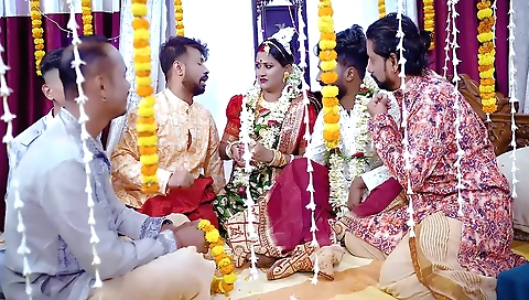Indian gangbanged with 5 husbands in one dress and bra