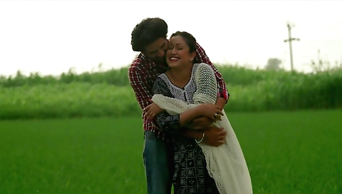 Busty brunette babe in red dress rides cock in a tight pussy