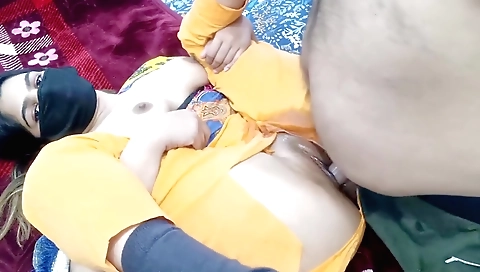 Hot amateur brunette amateur woman fucks with her husband's friend