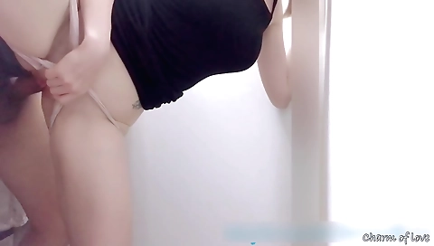 Beautiful brunette 18+ with long hair 18+ in homemade sex