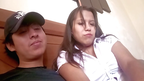 Amateur brunette with small tits fucks her boyfriend