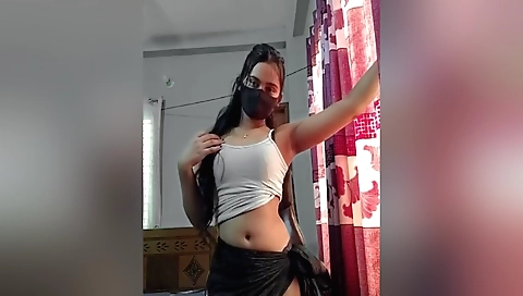 I'm wearing a sexy blouse and revealing my beautiful ass