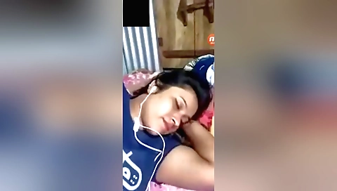 Bhabhi with natural breasts spreads legs in front of the camera