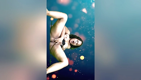 Hot brunette with a big booty playing with her fingers