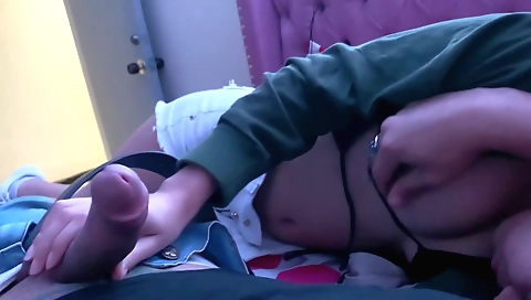 Indian step-sister's stepbrother does a blowjob and a handjob