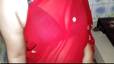 Indian woman with a sexy body is having sex in the kitchen