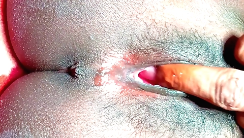 Indian hairy woman fucks in solo video with cum on her face