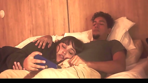 Stud records his own stepsister watching hot movie