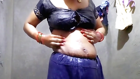 Indian desi wife plays with her pussy in the sex room