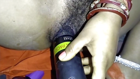 Indian babe with a big hairy pussy getting a hard facial