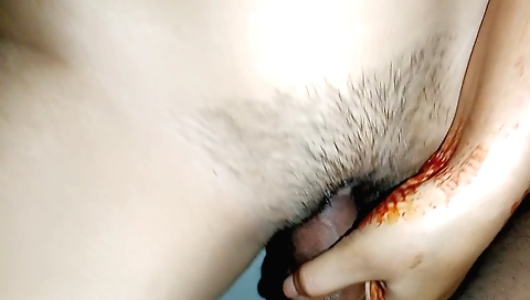 Sexy indian woman has a beautiful face and a hairy pussy