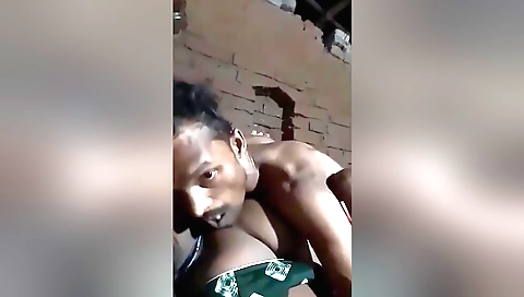 Indian couple make a homemade video in a nice position