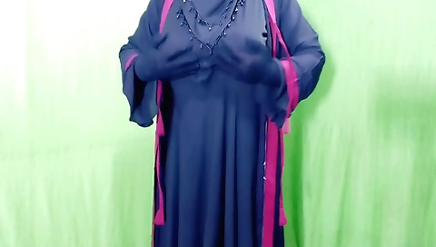 Indian girl with big tits is playing with her sex toys