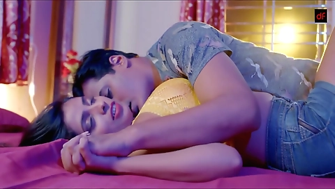 Brunette beauties is playing with her paintbrush and hands