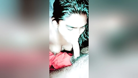 Deepthroat amateur brunette 18+ in red dress video