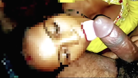 Indian girl with a shaved pussy is sucking on her stepbrother's penis