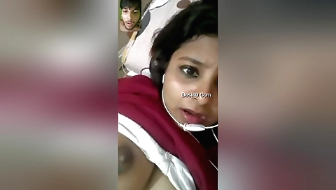 Indian woman with a beautiful face shows off her body