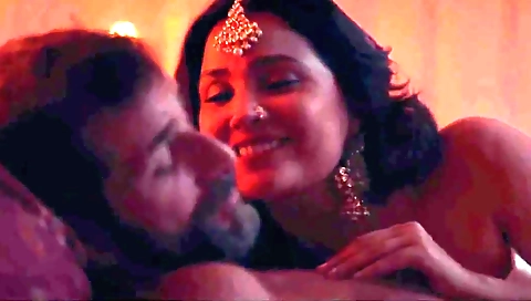 Bollywood movie 3d scene with the naughty Indian lady