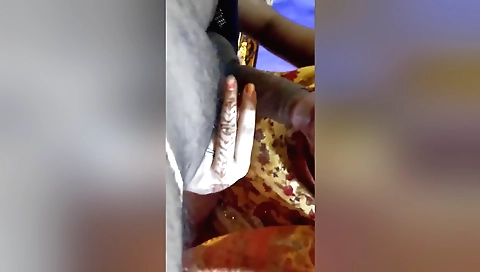 Desi babe in a sexy outfit and a white panties sucking on a dick