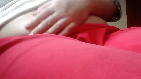 Indian solo masturbation with beautiful brunette in red lingerie