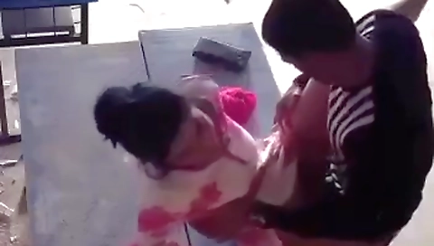 Indian brunette with a cute face is playing with her lover