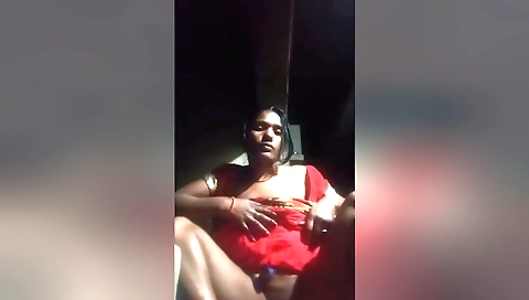 Indian chick with large natural tits naked on camera