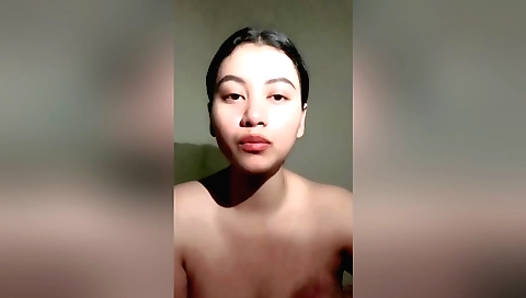 Sexy brunette solo movie with a juicy ass and a fan