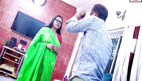 Indian bimbo with big natural tits gets fucked by an old dude