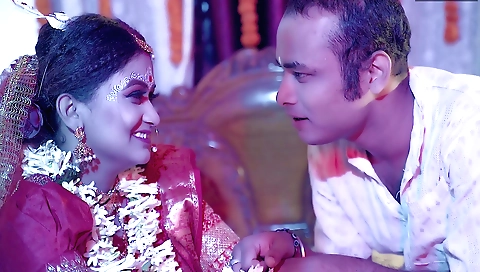 Horny indian brunette gets fucked in the bed and shower