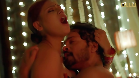 Brunette with big natural tits and a hairy pussy enjoys fucking