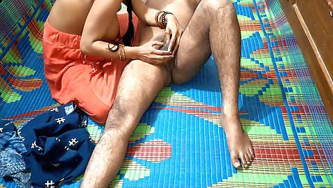 Indian brunette has fun with her boyfriend in front