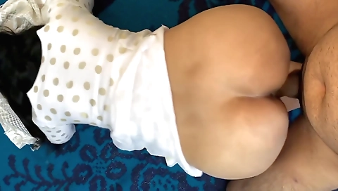 Indian amateur brunette gets fucked on the bed in POV