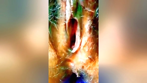 Solo hawker with a hairy pussy and hair out of her body