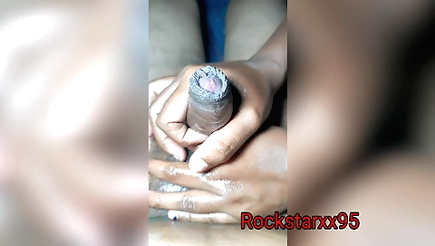 Indian wife gives hot massage handjob for boyfriend